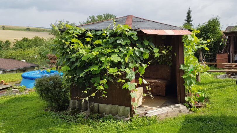 zahradní altán, bazén a výhled na okolní krajinu