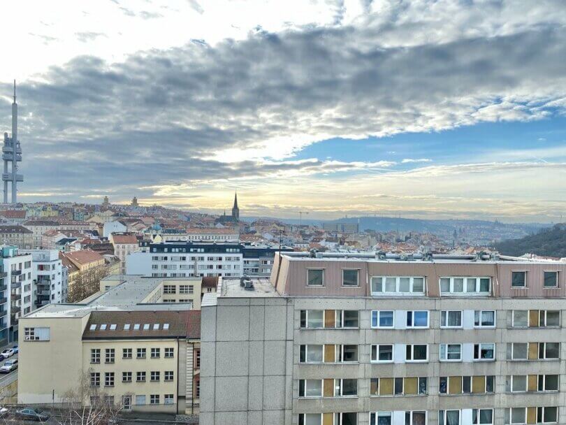 výhled na Prahu, Žižkovská věž, Hradčany